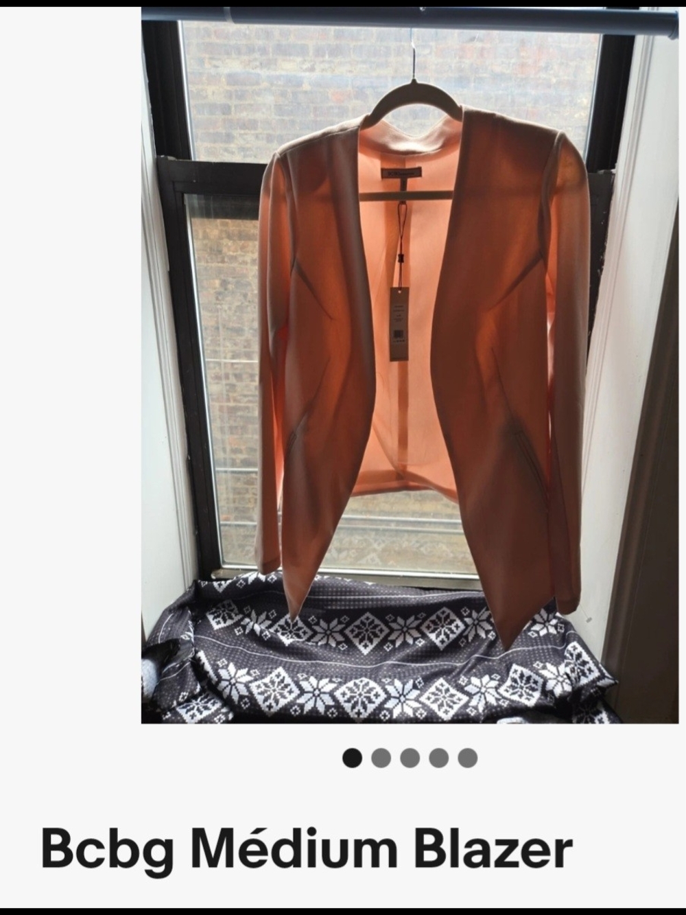 BCBGeneration Peach Open-Front Blazer